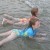 In the shallow water closer to shore. In the shallow water closer to shore.