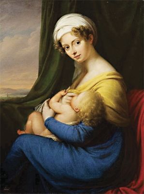 This image shows a young Russian woman and her child and dates from 1818, when Cosette would have still been an infant.