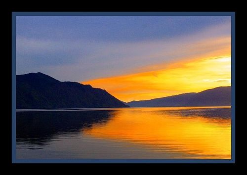 Spectacular sunset over Lake Pend Orielle