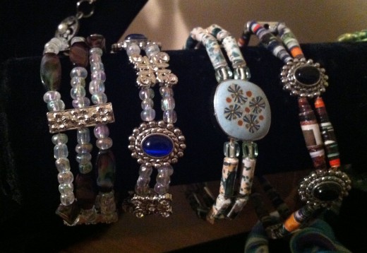 Pretty bracelets, the two on the left have magnetic clasps.
