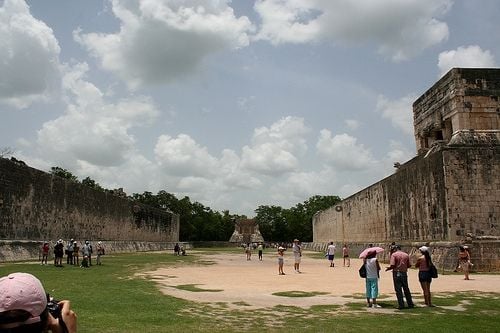 A view of the Mayan Ball court