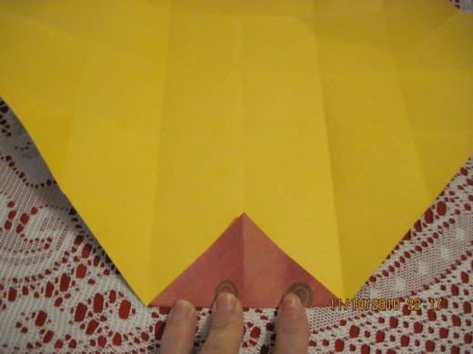 Fold each corner to the first line