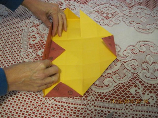 Fold up for the first side of box