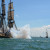 A big blast from Niagara sends out a cloud of smoke after a few pounds of gunpowder go off. A big blast from Niagara sends out a cloud of smoke after a few pounds of gunpowder go off.