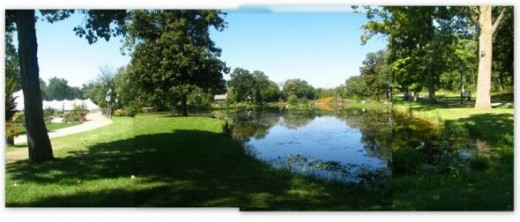 3 photos to show the main pond and landscape