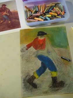 Millet copy with oil pastels