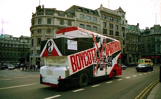 Boycott Apartheid Bus London 1989