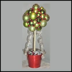 Christmas Centerpieces - Topiary Ball Ornament Tree