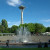 Seattle Center is the home to the Space Needle and the International Fountain (foreground). The center and the attractions were built as part of the 1962 World's Fair hosted in Seattle. Seattle Center is the home to the Space Needle and the International Fountain (foreground). The center and the attractions were built as part of the 1962 World's Fair hosted in Seattle.