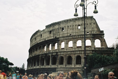 The Colosseum, begun in 70 A.D under Emperor Flavius (originally called the Flavian Amphitheater), and completed in 80 A.D. The largest amphitheater ever built in the Roman Empire, and one of the greatest works of Roman architecture & engineering.