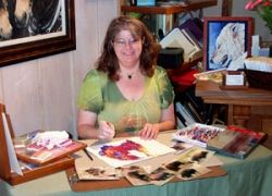Mona Demonstrating Working In Oil Pastel