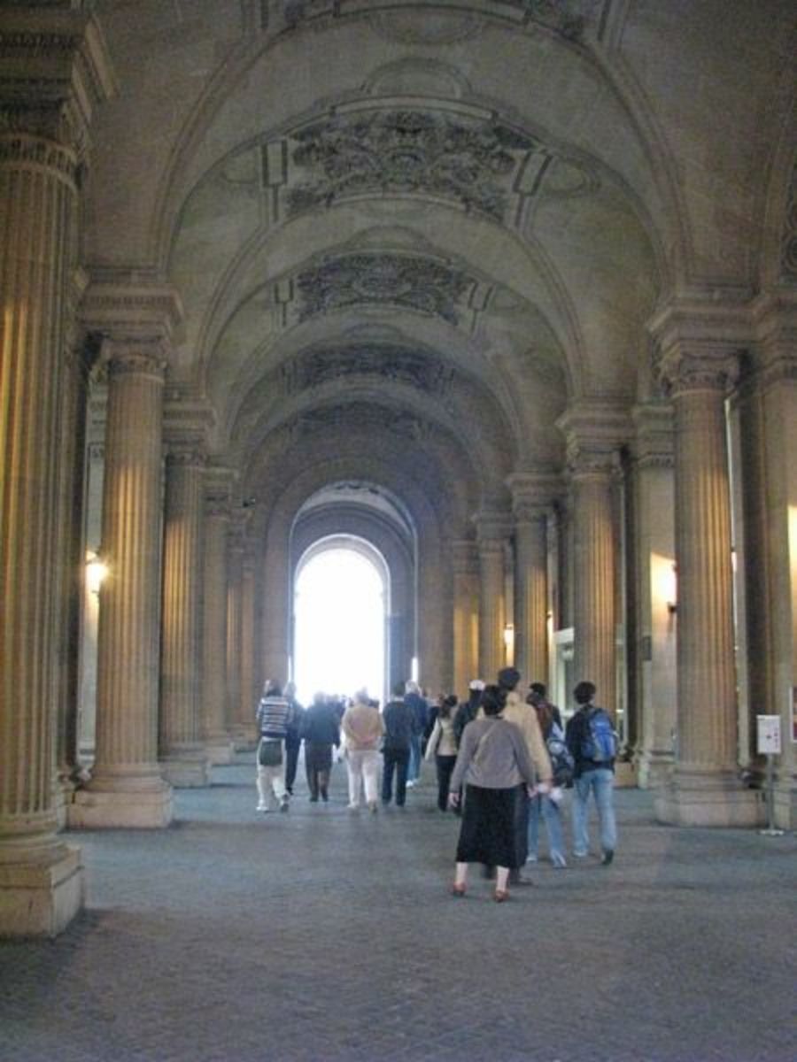 Entering the Louvre Museum
