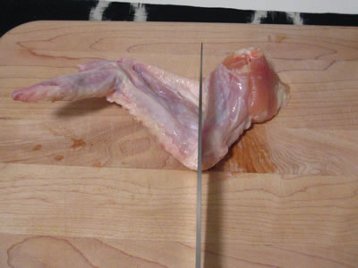 Cut here to create 2 pieces of chicken.