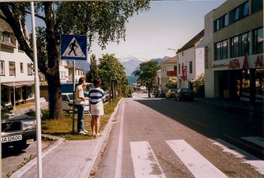 The main street through downtown Stranda.