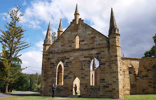 The convict built church, the roof of which was destroyed in a fire in the 1890s. Photo by Sarah Quine 