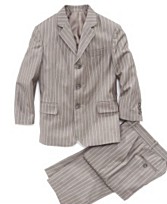 Calvin Klein Boys Double Stripe Suit. Available at Macy's. Sizes 8-20(XL). $108.75. photo credit, Macy's