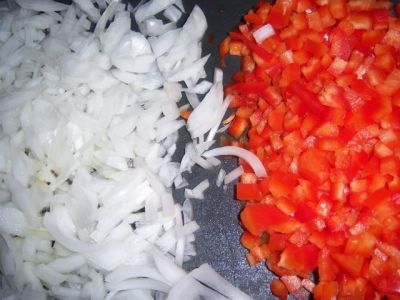 Chop up your Peppers and Onions