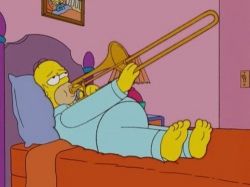 Yes I have played my trombone in bed