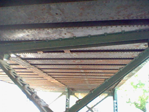 This means also looking up at the underside of the bridge.