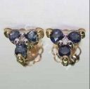 Diamond and Sapphire earrings in 14k  yellow gold
