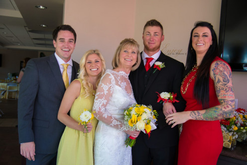 Darcella with her son and daughter and their spouses. 