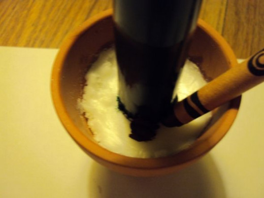 Part C (melt brown crayon over a flame and apply to wax in terra cotta pot)