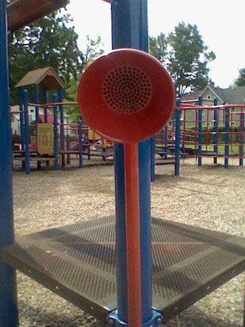 Half the fun of this one is to wait for someone to walk by the other end and not suspect that you will be projecting your voice.
