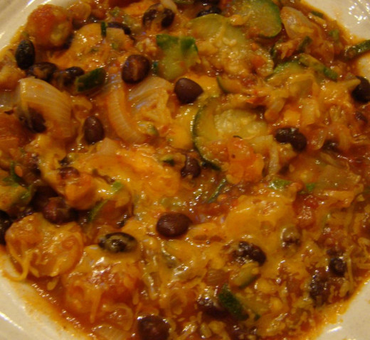 This is a little like vegetarian chili...with zucchini. It's delicious!