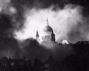 The famous photo of St. Paul's Cathedral during the Second Great Fire of London, December 1940