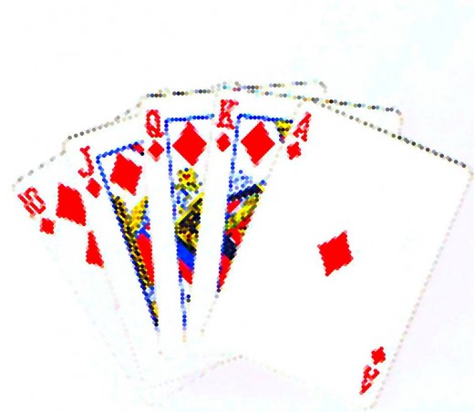 Royal flush clip art with dot effect