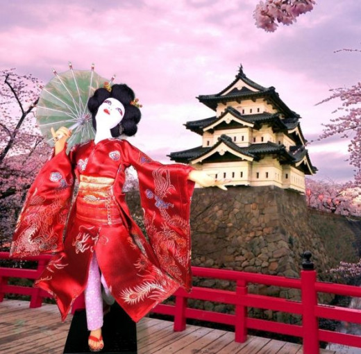OOAK polymer clay doll,Geisha