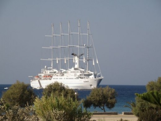 Club Med anchors off Aliki 2 or 3 times per season