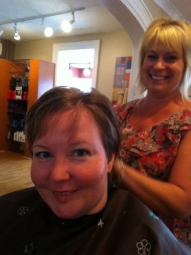 Final shaping. That is Kelly. She was the stand in for the hairdresser that called in sick.