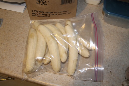 I discovered freezing the banana (peeled) in a ziploc bag is not only a convenient way to store ripe bananas but also an excellent for chilling.