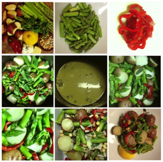 Asparagus with new potatoes &amp; lemon