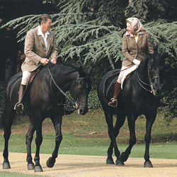 Her Majesty the Queen with Ronald Reagan