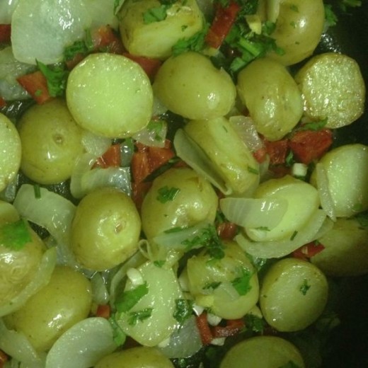 Vegetables cooking for dum aloo