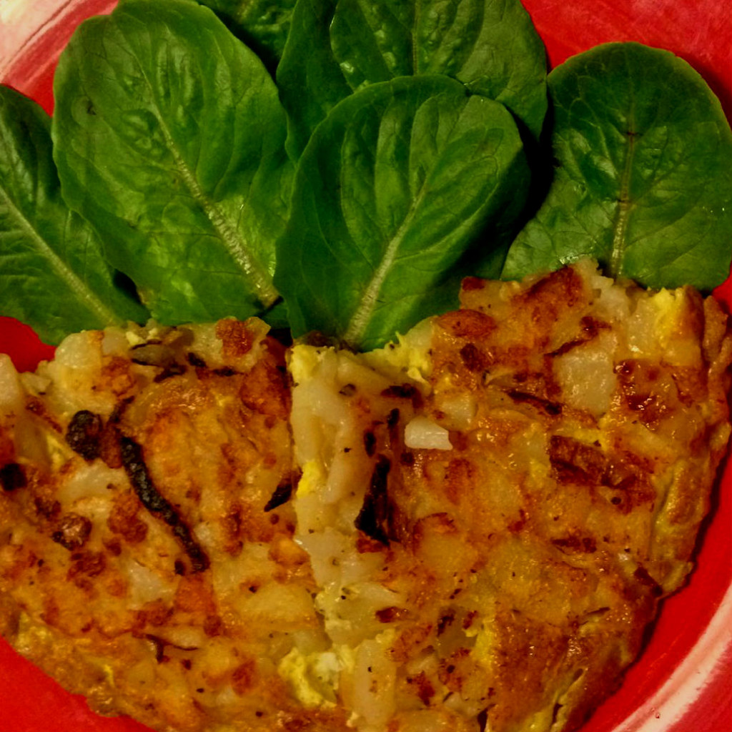 Quick potato, onion and egg supper