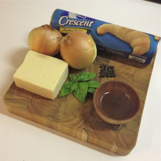 Ingredients for cheese and onion pasties