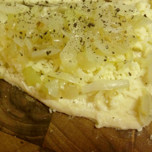 Separate the dough into squares