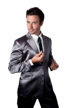 The Official How I Met Your Mother Premium Grey Silk Suitjamas at Amazon.com