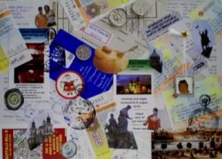 collage in fine art, using ephemera from a trip to prague