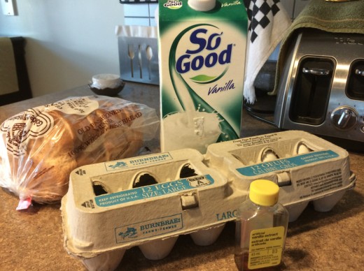 Basic ingredients for French Toast