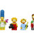 The mini-figures: Bart, Homer, Marge, Lisa, Maggie and Ned Flanders.