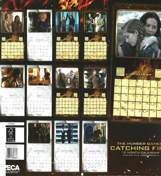 Back of Catching Fire 2014 Calendar