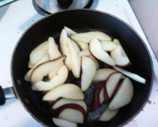 Pears Frying in Butter