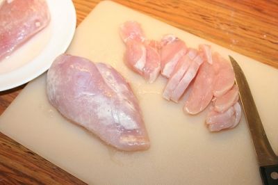 Raw chicken fillets