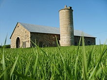Stone barn built in 1903 as the dairy boom was arriving in Wisconsin.