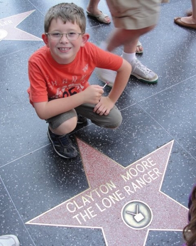 My grandson Alex showing me he saw Clayton Moore's star in Hollywood, earlier this week