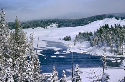 Winter in Yellowstone National Park; Courtesy of Wikimedia Commons